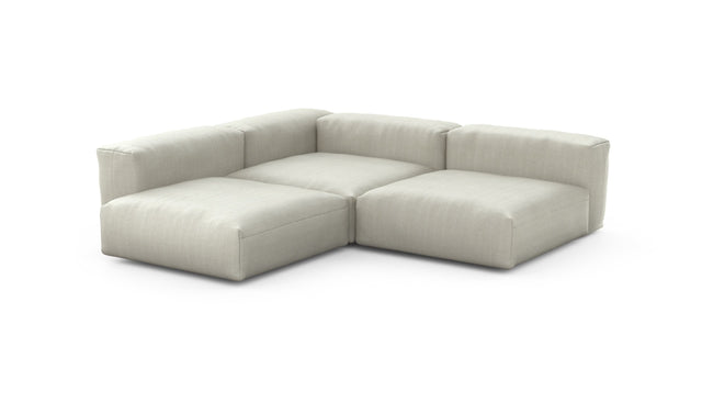 Preset three module corner sofa - herringbone - stone - 241cm x 241cm