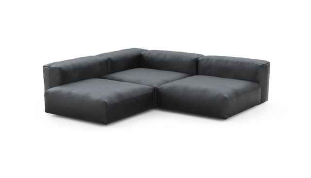 Preset three module corner sofa - velvet - dark grey - 241cm x 241cm