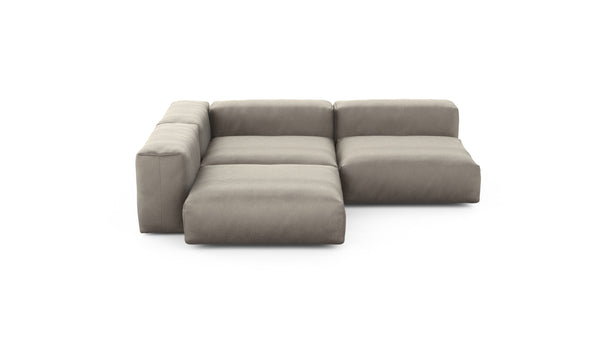 Preset three module corner sofa - velvet - stone - 241cm x 241cm