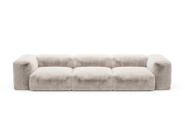 Preset three module sofa - faux fur - beige - 314cm x 115cm