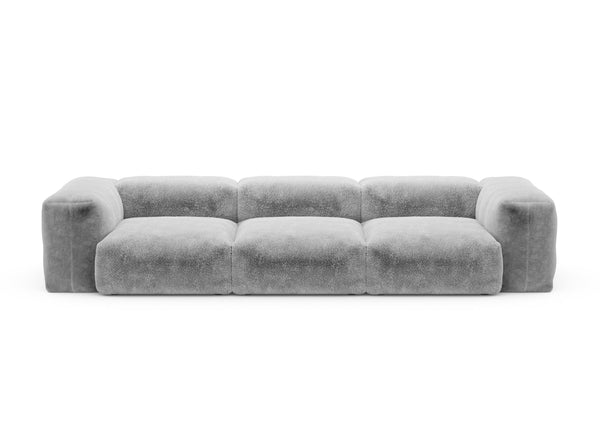 Preset three module sofa - faux fur - grey - 314cm x 115cm