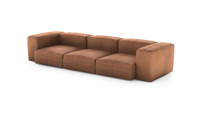 Preset three module sofa - leather - brown - 314cm x 115cm