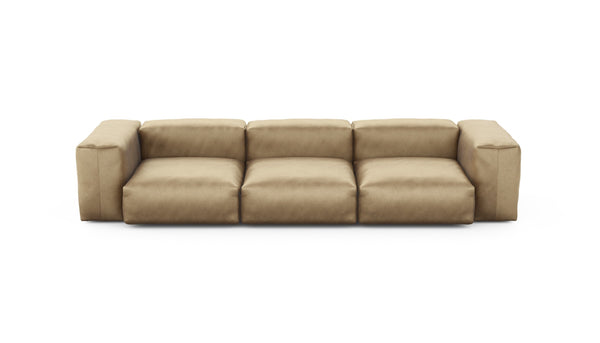 Preset three module sofa - velvet - caramel - 314cm x 115cm