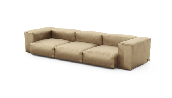 Preset three module sofa - velvet - caramel - 314cm x 115cm