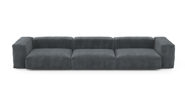 Preset three module sofa - cord velours - dark grey - 377cm x 115cm