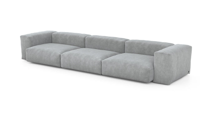 Preset three module sofa - cord velours - light grey - 377cm x 115cm