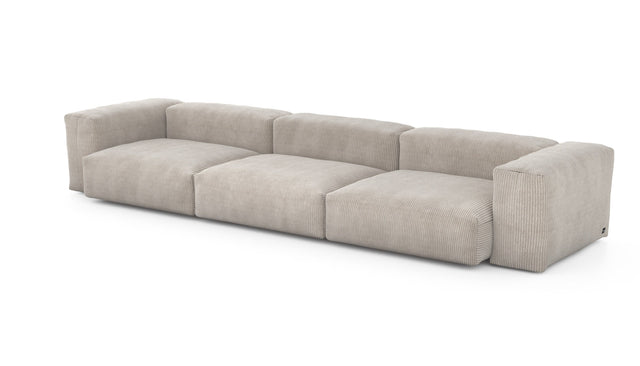 Preset three module sofa - cord velours - platinum - 377cm x 115cm