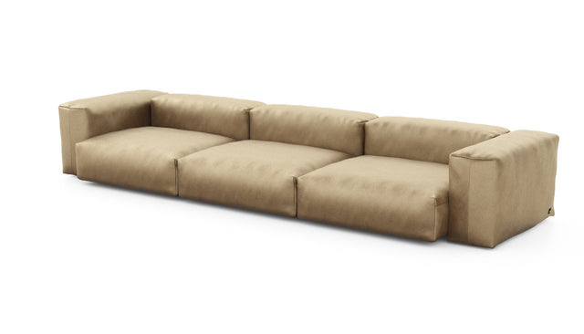 Preset three module sofa - velvet - caramel - 377cm x 115cm