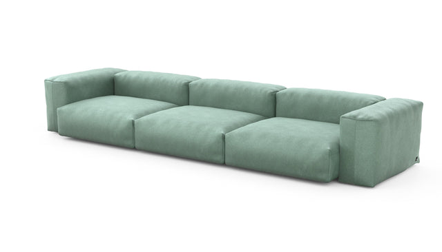 Preset three module sofa - velvet - mint - 377cm x 115cm