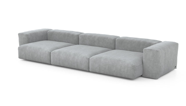 Preset three module sofa - cord velours - light grey - 377cm x 136cm