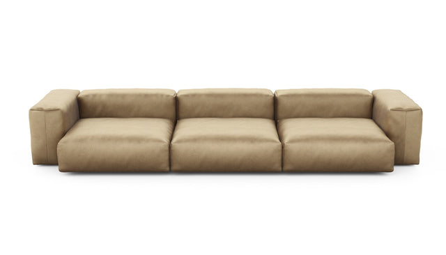 Preset three module sofa - velvet - caramel - 377cm x 136cm