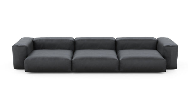 Preset three module sofa - velvet - dark grey - 377cm x 136cm