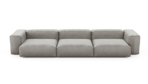 Preset three module sofa - velvet - light grey - 377cm x 136cm