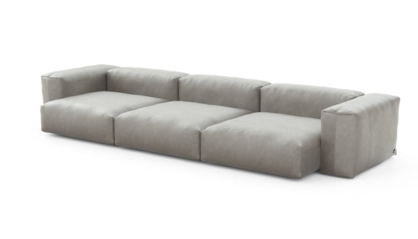 Preset three module sofa - velvet - light grey - 377cm x 136cm