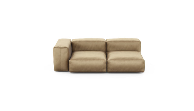 Preset two module chaise sofa - velvet - caramel - 199cm x 115cm