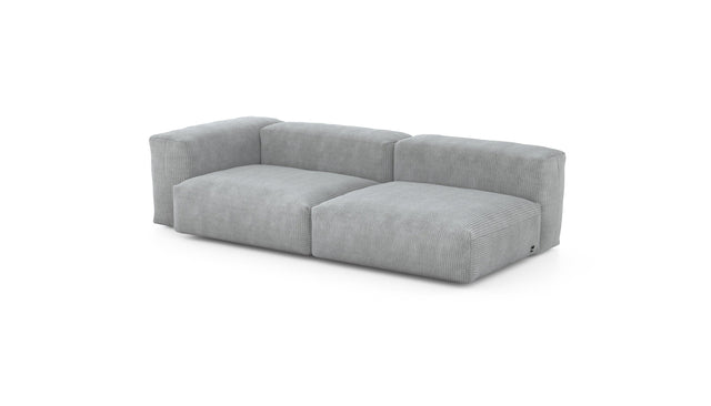 Preset two module chaise - cord velours - light grey - 241cm x 115cm