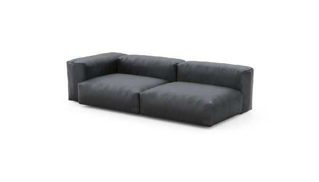 Preset two module chaise sofa - velvet - dark grey - 241cm x 115cm