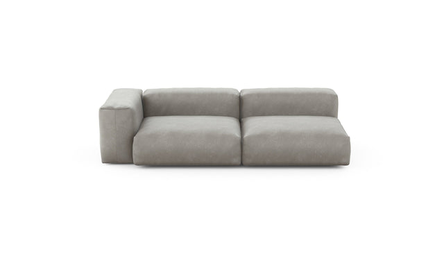 Preset two module chaise sofa - velvet - light grey - 241cm x 115cm