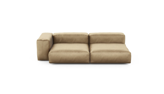 Preset two module chaise sofa - velvet - caramel - 241cm x 136cm