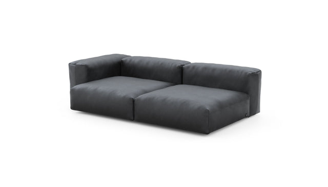 Preset two module chaise sofa - velvet - dark grey - 241cm x 136cm