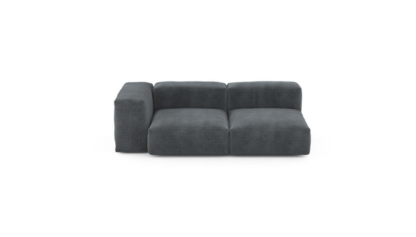 Preset two module chaise sofa - cord velours - dark grey - 199cm x 115cm