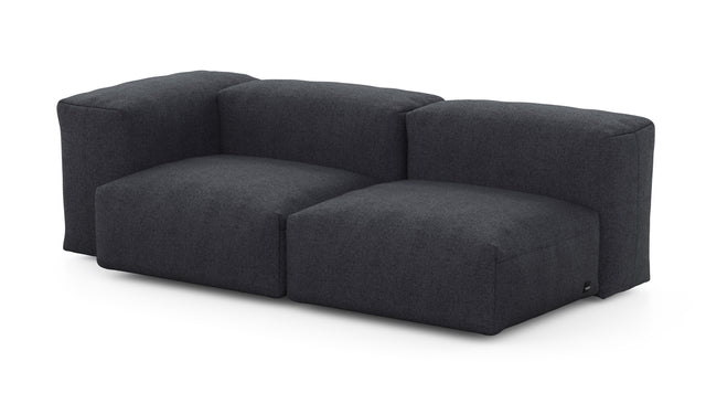 Preset two module chaise sofa - 199 x 94 - herringbone - dark grey