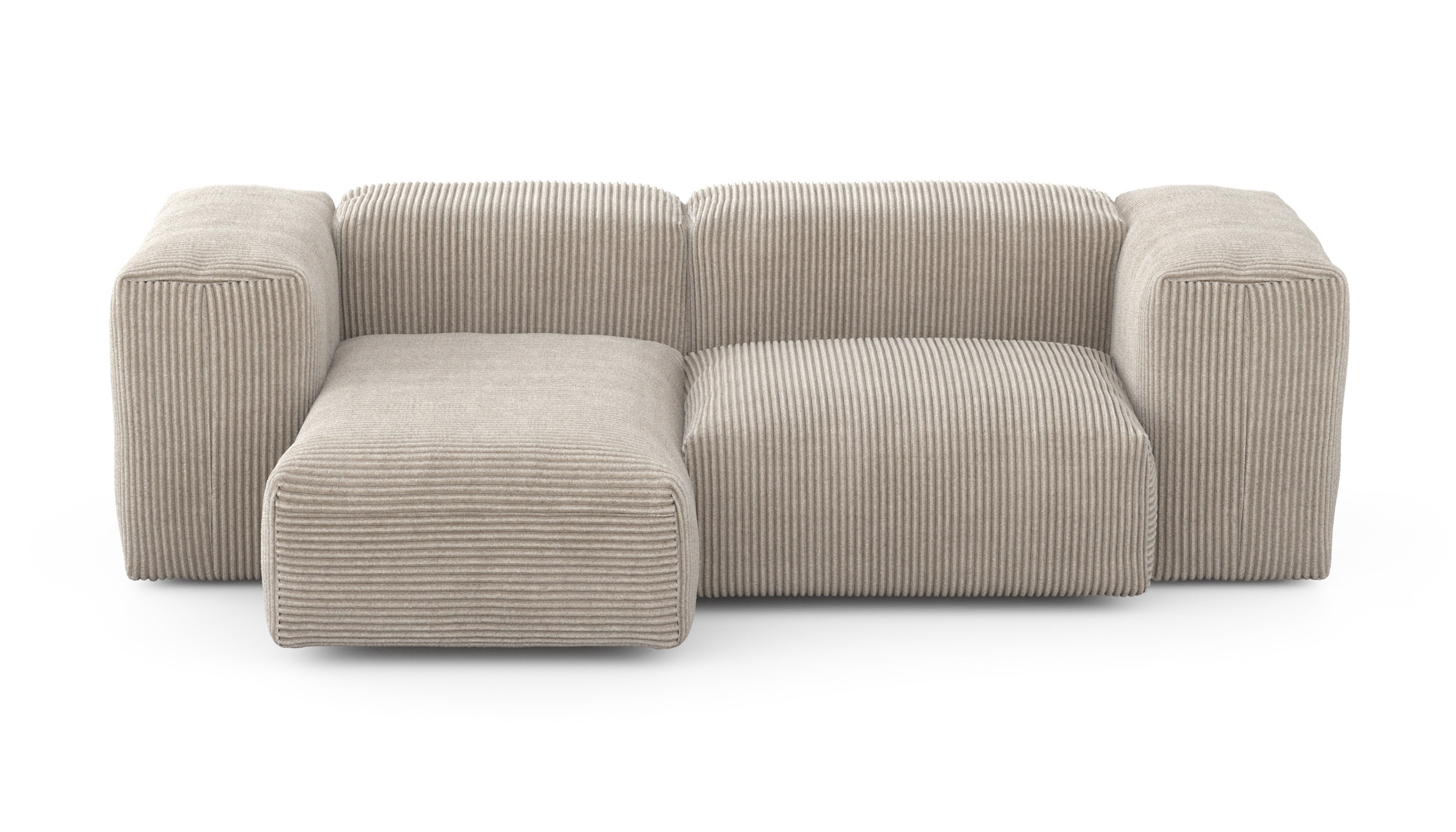 two module chaise sofa - cord velour - platinum - 209cm x