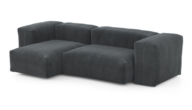 Preset two module chaise sofa - 230 x 115 - cord velour - dark grey