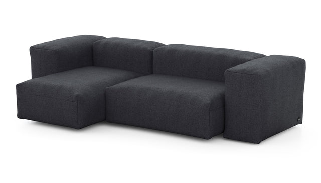 Preset two module chaise sofa - 230 x 115 - herringbone - dark grey