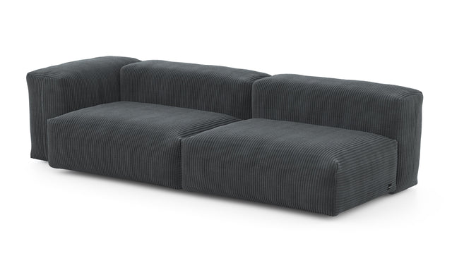 Preset two module chaise sofa - 241 x 94 - cord velour - dark grey