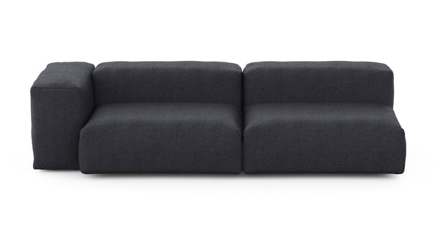 Preset two module chaise sofa - 241 x 94 - herringbone - dark grey