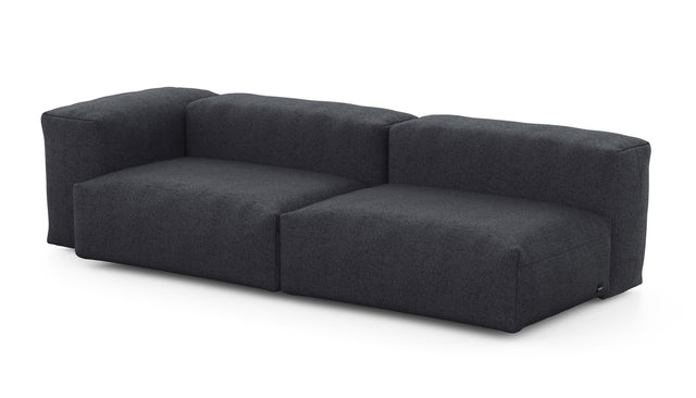 Preset two module chaise sofa - 241 x 94 - herringbone - dark grey