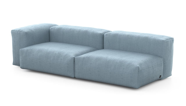 Preset two module chaise sofa - 241 x 94 - herringbone - light blue