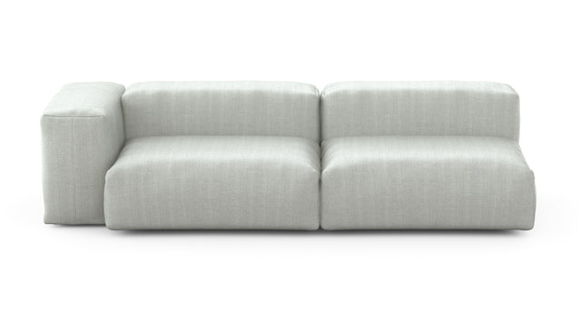 Preset two module chaise sofa - 241 x 94 - herringbone - light grey