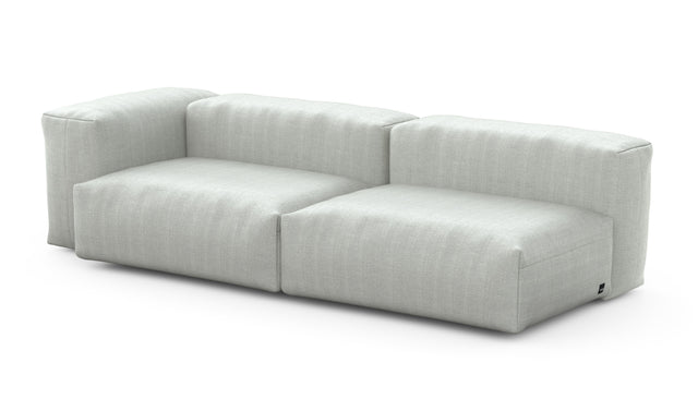 Preset two module chaise sofa - 241 x 94 - herringbone - light grey