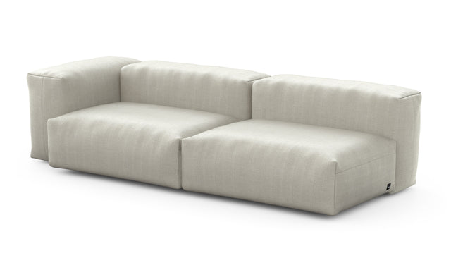 Preset two module chaise sofa - 241 x 94 - herringbone - stone