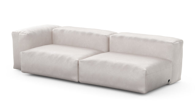 Preset two module chaise sofa - 241 x 94 - velvet - creme