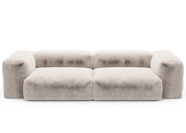 Preset two module sofa - faux fur - beige - 272cm x 115cm
