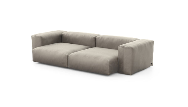 Preset two module sofa - velvet - stone - 272cm x 136cm