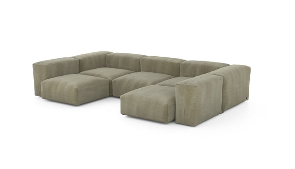 Preset u-shape sofa - cord velours - khaki - 314cm x 199cm