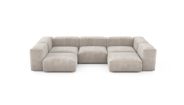 Preset u-shape sofa - cord velours - platinum - 314cm x 199cm