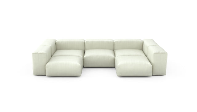 Preset u-shape sofa - herringbone - beige - 314cm x 199cm