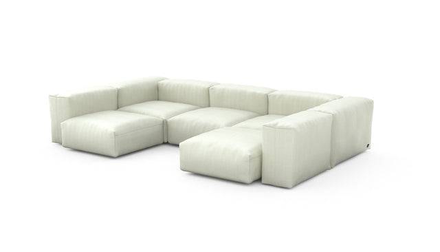 Preset u-shape sofa - herringbone - beige - 314cm x 199cm