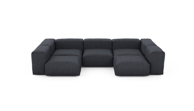 Preset u-shape sofa - herringbone - dark grey - 314cm x 199cm