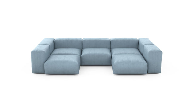 Preset u-shape sofa - herringbone - light blue - 314cm x 199cm