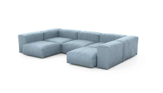 Preset u-shape sofa - herringbone - light blue - 314cm x 199cm