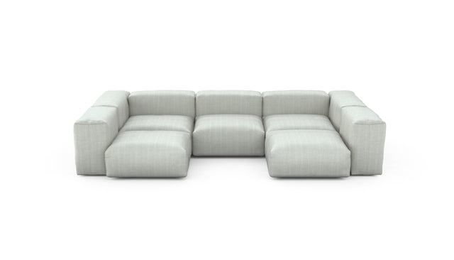 Preset u-shape sofa - herringbone - light grey - 314cm x 199cm