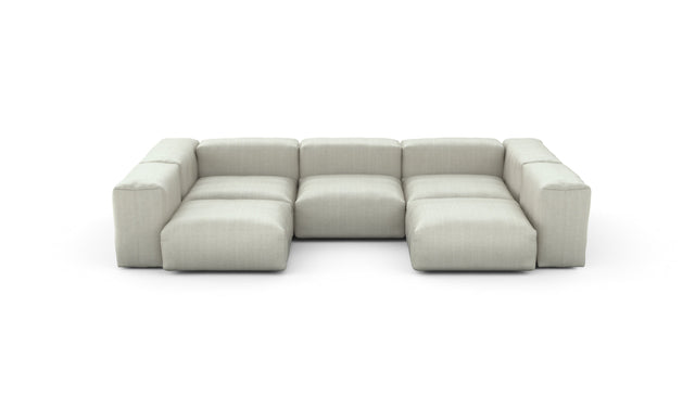 Preset u-shape sofa - herringbone - stone - 314cm x 199cm