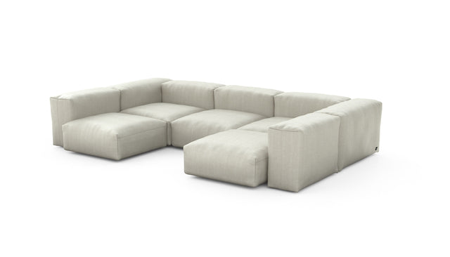 Preset u-shape sofa - herringbone - stone - 314cm x 199cm