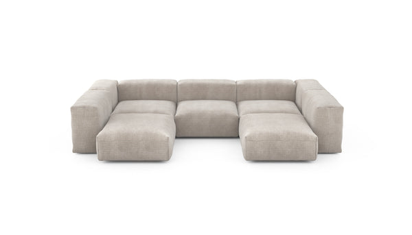 Preset u-shape sofa - cord velours - platinum - 314cm x 220cm